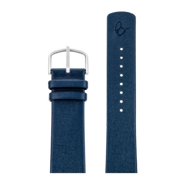 Navy blue leather strap 22 mm / 46 mm watch