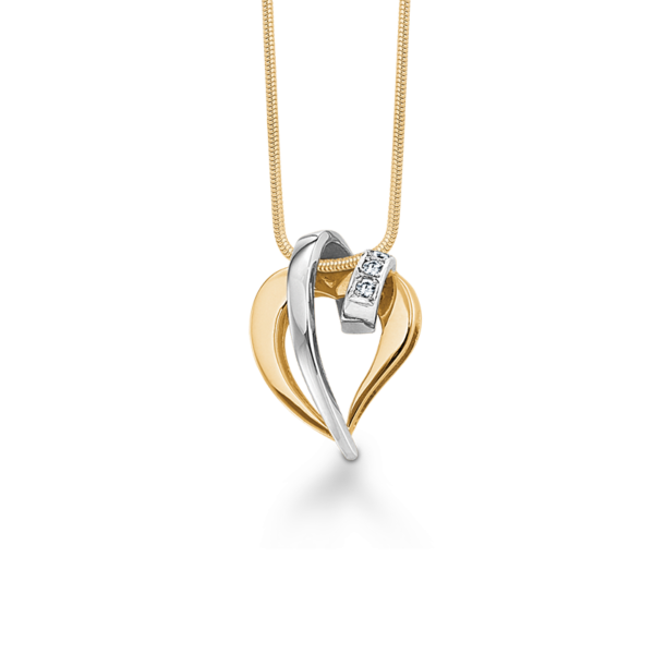 Colgante en forma de corazón con diamante de 0,06 ct 