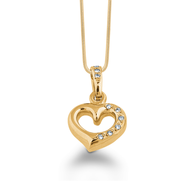 Colgante en forma de corazón con diamante de 0,18 ct 