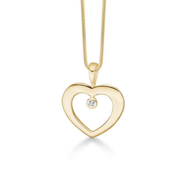 Colgante en forma de corazón con diamante de 0,05 ct 