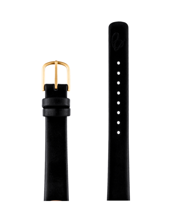 BLACK LEATHER STRAP 14 MM / 30 MM WATCH